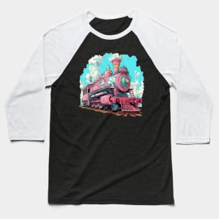 A Steam-Powered Train Adventure Baseball T-Shirt